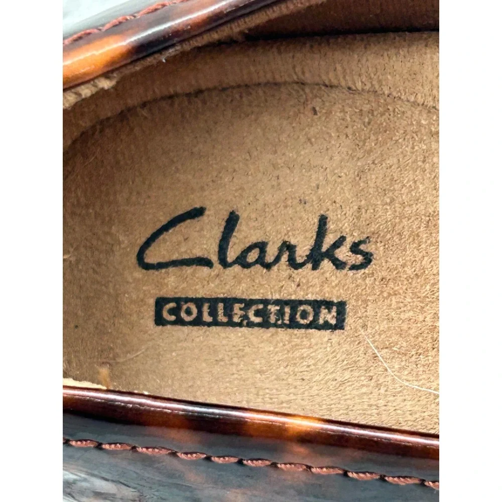 Clarks Collection Tortoiseshell Patent Leather Ballet Flats Women's‎ Size 8.5 M